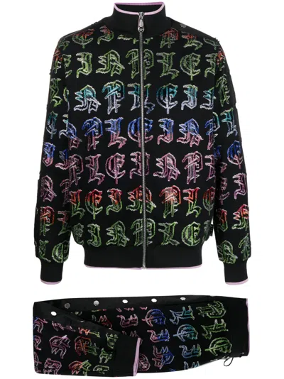 Philipp Plein Gothic Logo-print Tracksuit In Multi