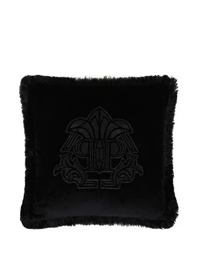 Philipp Plein Gothic Monogram Cushion In Black