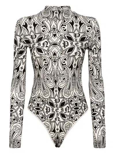 Philipp Plein Gothic Plein Bodysuit In Multi