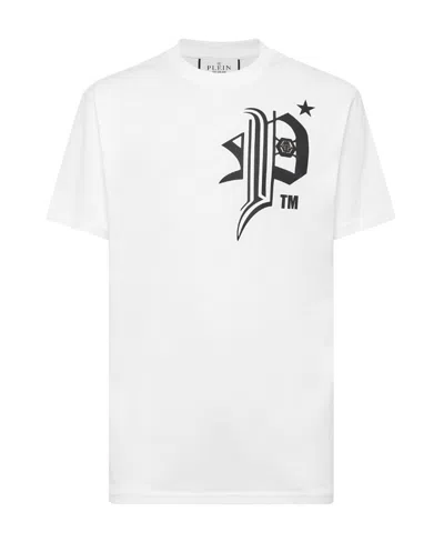 Philipp Plein Gothic Plein Cotton T-shirt In White