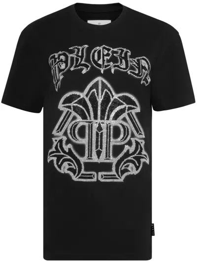 Philipp Plein Gothic Plein Cotton T-shirt In Black