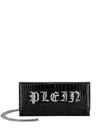 Philipp Plein Gothic Plein Croc-effect Clutch Bag In Black