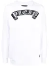 Philipp Plein Gothic Plein Crystal-logo Sweatshirt In White