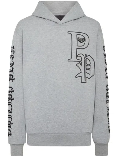 Philipp Plein Gothic Plein Hoodie In Grey