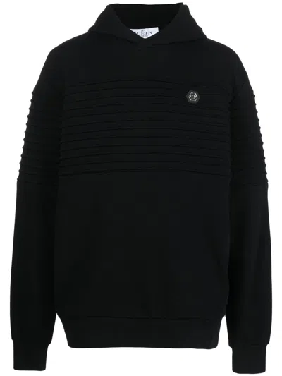 Philipp Plein Gothic Plein Long-sleeve Hoodie In Black