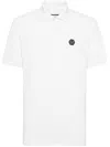 Philipp Plein Skull Pattern Short-sleeved Polo Shirt In White