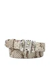 Philipp Plein Gothic Plein Python-leather Belt In Neutral