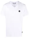 Philipp Plein Gothic Plein T-shirt Mit V-ausschnitt In White
