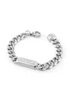 Philipp Plein Gothic-tag Bracelet In Silver