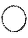 Philipp Plein Gothic Tag Necklace In Black