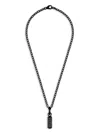 Philipp Plein Gothic Tag Pendant Necklace In Black