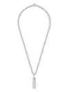 Philipp Plein Gothic Tag Pendant Necklace In Silver