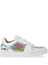 Philipp Plein Graffiti-print Lace-up Sneakers In White