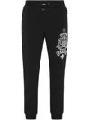 Philipp Plein Graphic-detail Tapered Track Pants In Black