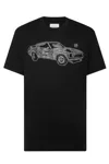 Philipp Plein Car Crew Neck Graphic Print Short Sleeves In Black