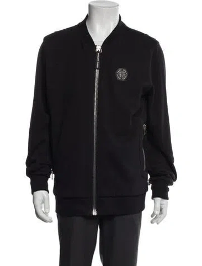 Pre-owned Philipp Plein Graphic Print Bomber Jacket In Black