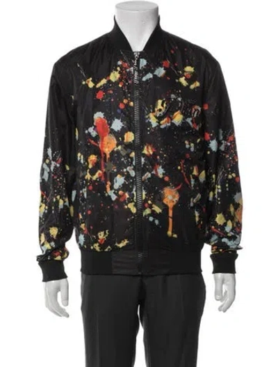 Pre-owned Philipp Plein Graphic Print Bomber Jacket In Black