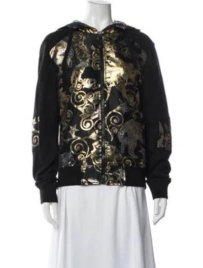 Pre-owned Philipp Plein Graphic Print Bomber Jacket In Black