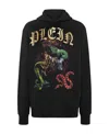 Philipp Plein Graphic Print Cotton Hoodie In Black