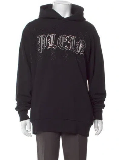 Pre-owned Philipp Plein Graphic Print Crew Neck Hoodie In Black