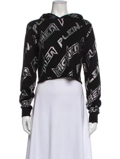 Pre-owned Philipp Plein Graphic Print Crew Neck Hoodie In Black