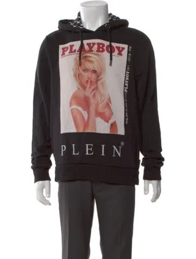 Pre-owned Philipp Plein Graphic Print Crew Neck Hoodie In Black