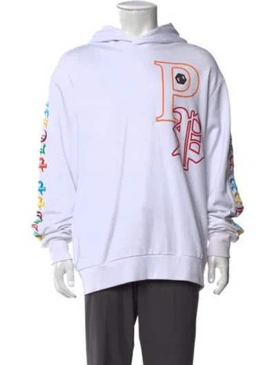 Pre-owned Philipp Plein Graphic Print Crew Neck Hoodie W/ Tags In White