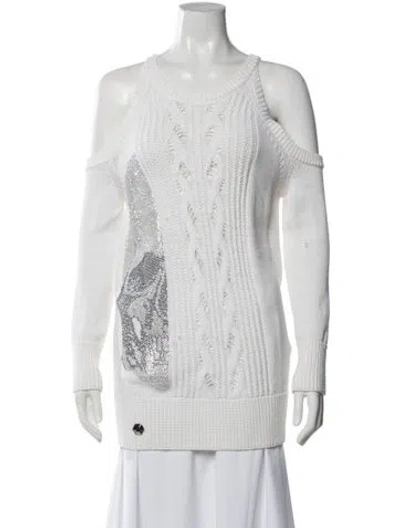 Pre-owned Philipp Plein Graphic Print Crew Neck Sweater In Gray