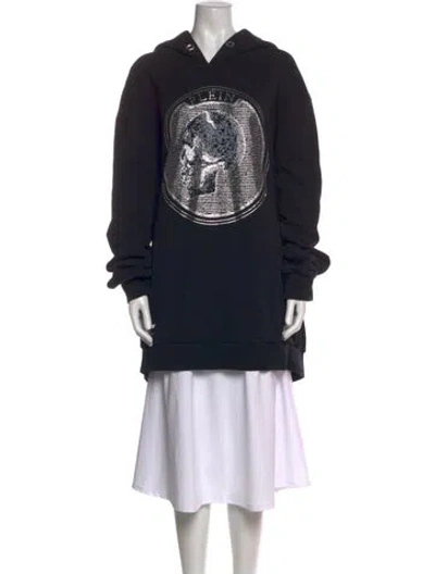 Pre-owned Philipp Plein Graphic Print Crew Neck Sweatshirt In Black