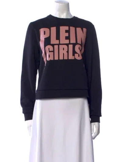 Pre-owned Philipp Plein Graphic Print Crew Neck Sweatshirt In Blue