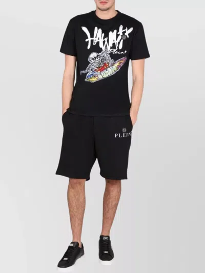 Philipp Plein Graphic Print Crew Neck T-shirt In Black