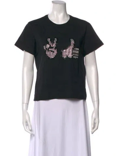 Pre-owned Philipp Plein Graphic Print Crew Neck T-shirt In Black