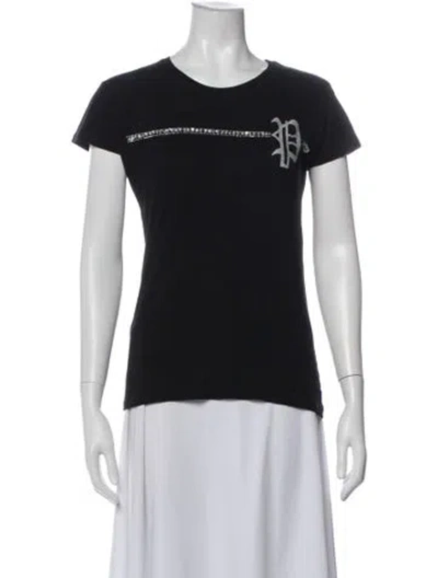 Pre-owned Philipp Plein Graphic Print Crew Neck T-shirt In Black