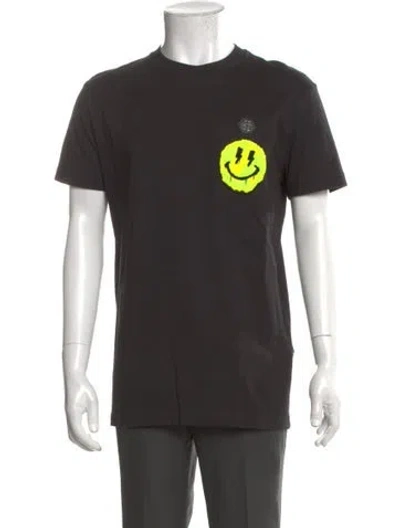Pre-owned Philipp Plein Graphic Print Crew Neck T-shirt In Black