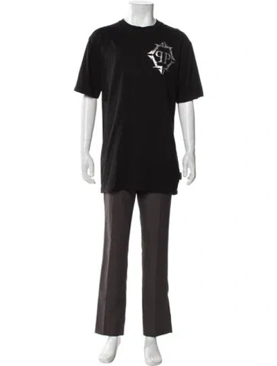 Pre-owned Philipp Plein Graphic Print Crew Neck T-shirt In Black
