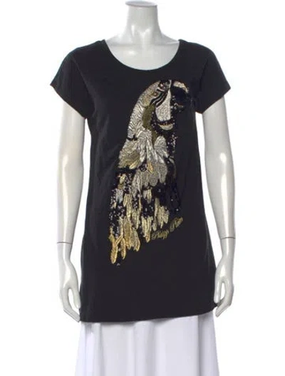 Pre-owned Philipp Plein Graphic Print Crew Neck T-shirt In Black