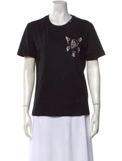 Pre-owned Philipp Plein Graphic Print Crew Neck T-shirt In Black