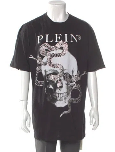 Pre-owned Philipp Plein Graphic Print Crew Neck T-shirt In Gray