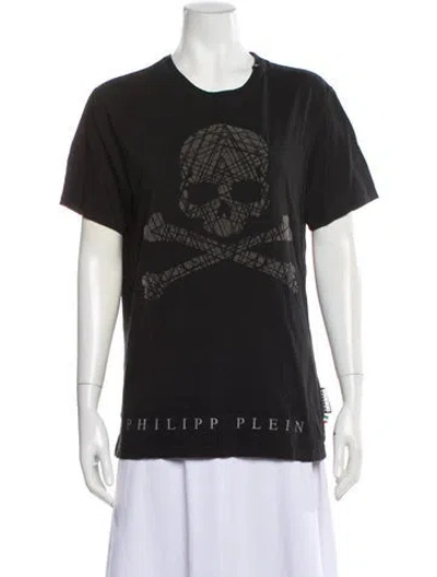 Pre-owned Philipp Plein Graphic Print Crew Neck T-shirt In Gray