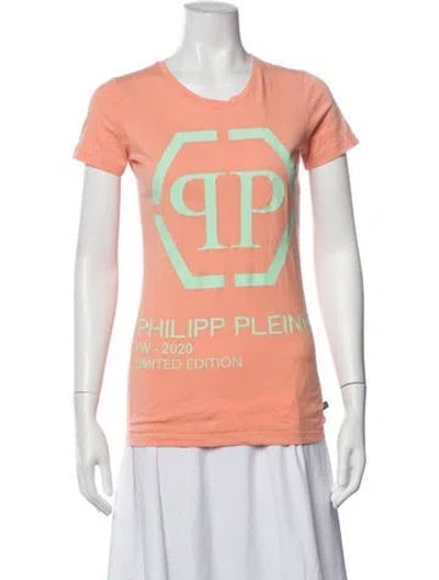 Pre-owned Philipp Plein Graphic Print Crew Neck T-shirt In Pink