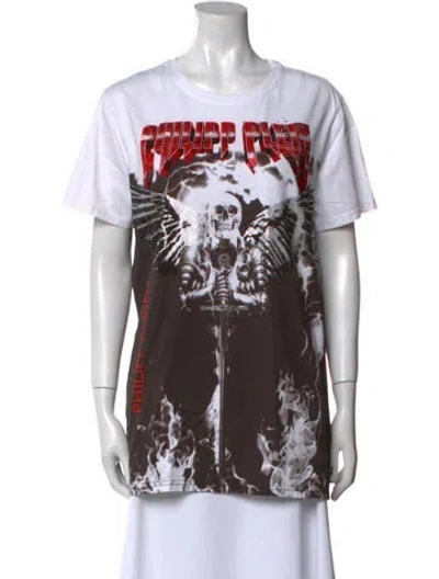 Pre-owned Philipp Plein Graphic Print Crew Neck T-shirt In Red