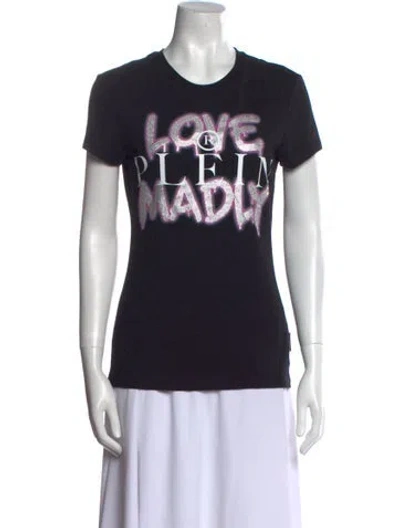 Pre-owned Philipp Plein Graphic Print Crew Neck T-shirt W/ Tags In Black