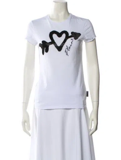 Pre-owned Philipp Plein Graphic Print Crew Neck T-shirt In White