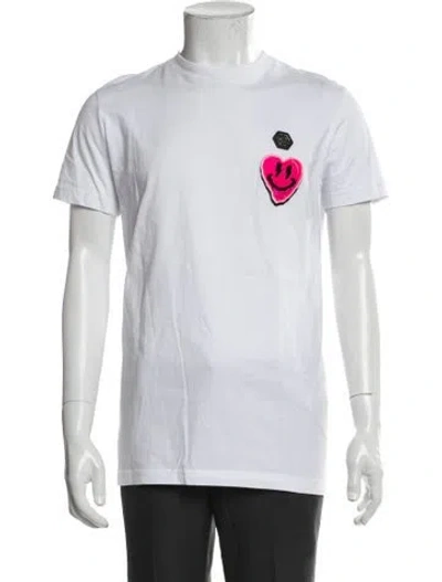 Pre-owned Philipp Plein Graphic Print Crew Neck T-shirt In White