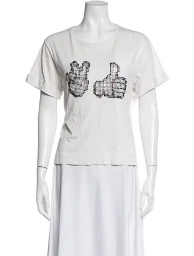 Pre-owned Philipp Plein Graphic Print Crew Neck T-shirt In White