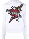 Philipp Plein Graphic-print Cropped Hoodie In Weiss