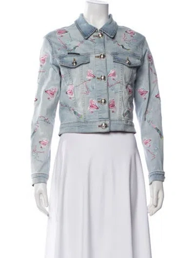 Pre-owned Philipp Plein Graphic Print Denim Jacket In Blue