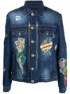 Philipp Plein Jeansjacke Mit Grafischem Print In Blue