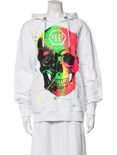 Pre-owned Philipp Plein Graphic Print Jacket In White
