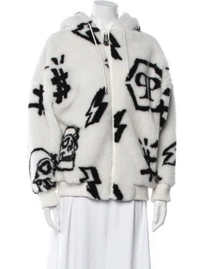 Pre-owned Philipp Plein Graphic Print Jacket In White